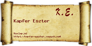 Kapfer Eszter névjegykártya